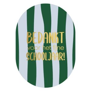 Wenskaart ovaal – Bedankt voor het fijne schooljaar