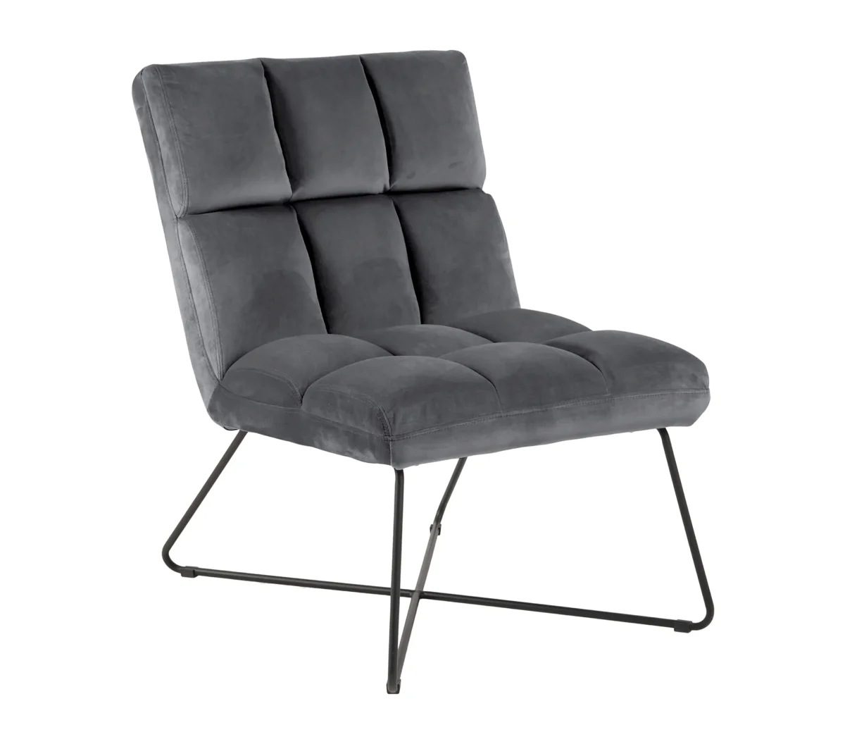 Zaragoza Fauteuil Fluweel - Donkergrijs met zwarte poten - Afbeelding 2