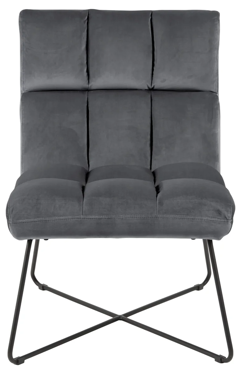 Zaragoza Fauteuil Fluweel - Donkergrijs met zwarte poten - Afbeelding 4