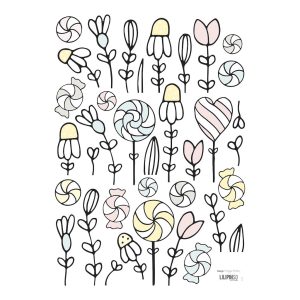 Flowers & Sweets Muursticker A3 | Retro Bubble | Lilipinso