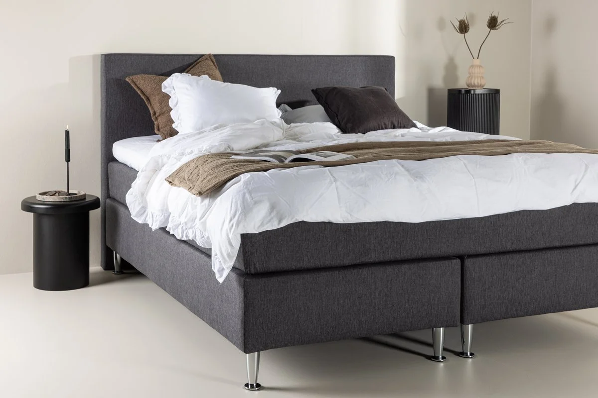 Kadina Tweepersoonsbed - 200 x 180 cm - Donkergrijs - Afbeelding 4