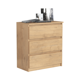 Ladekast Norton | Eiken | 70 cm | 3 lades | Commode | Levertijd: 4-7 werkdagen