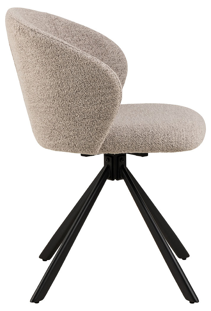 Koro Eetkamerstoel - Set van 2 - Beige Bouclé - Afbeelding 5