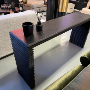 Luxe Black Oak Sidetable 160cm Zwart – NIEUW