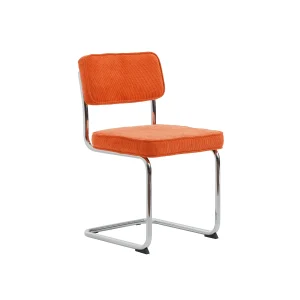 Luxor Eetkamerstoel - Set van 4 - Oranje Ribstof