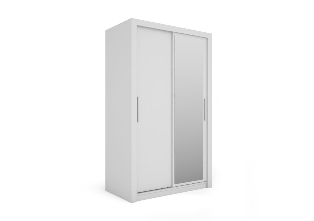 Kledingkast Miami | Wit mat | 120 cm | met spiegel | Levertijd: 1-2 weken - Afbeelding 3