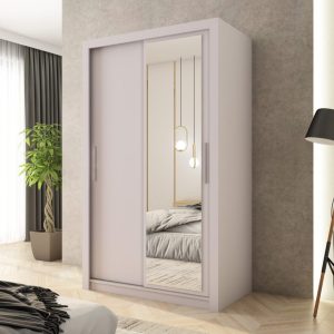 Kledingkast Miami | Beige | 120 cm | met spiegel | Levertijd: 2-3 weken