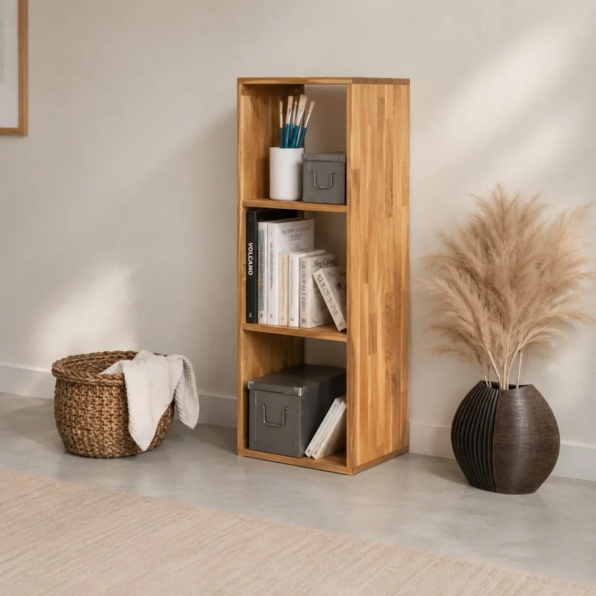 Boekenkast van massief eikenhout Regal 3 | NordicStory - Afbeelding 2