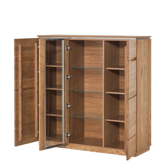 Eikenhouten vitrinekast MONTENEGRO 48 | LoftStory - Afbeelding 4
