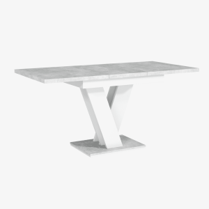 Eettafel Glasgow | Wit | Betonlook | Uitschuifbaar 120-160 cm | Levertijd: 4-7 werkdagen