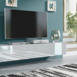 Tv Meubel Tunis | Wit hooglans | 200cm (2×100) | Levertijd: 4-7 werkdagen