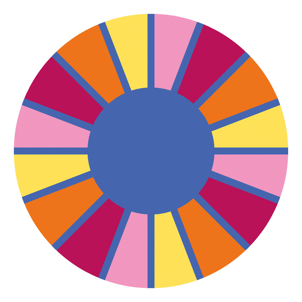 Tapijt Kleursegment Rond 200 Cm