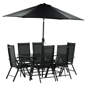 Camelli Tuinset met Parasol - Zwart