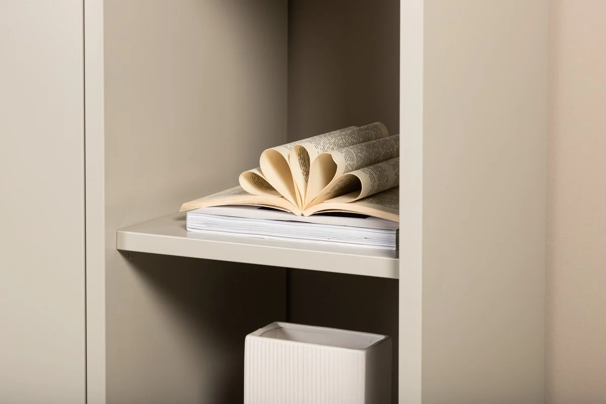 Dalvik vitrinekast - 42 x 100 x 110 - Beige - Afbeelding 4