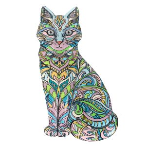 Kat | metaal | paisley-gr | M | 13x23cm