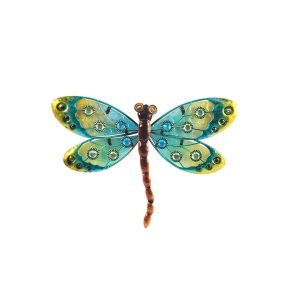 Libelle | glas & metaal | groen | L | 25 x 18cm | huis, tuin, terras & cadeau