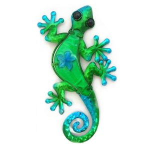 Salamander | metaal & glas | bloem | groen | S | 21,5 x 11,5cm